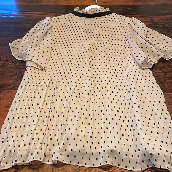Max Studio Chiffon Polka Dot Short Sleeve Blouse size XL - Picture 10 of 12